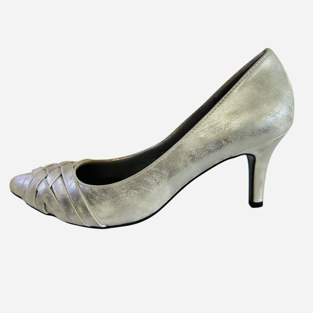 Life‎ Stride Silver Metallic Sentiment Pump Heels. Size 6.5 - Picture 8 of 13
